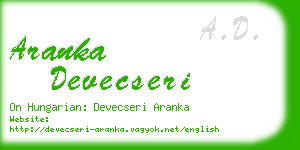 aranka devecseri business card